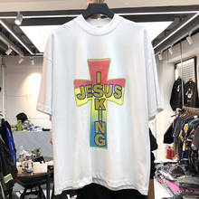 Camisetas de algodón de alta calidad para hombre y mujer, camiseta de Jesús es el rey, Kanye West, Tops de Hip Hop 2024 - compra barato