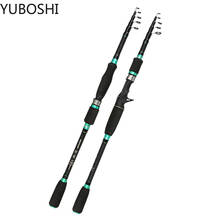 Yuboshi telescópica fiação vara de pesca material de fibra de carbono eva lidar com 1.8-2.7m de água doce e água salgada vara de pesca enfrentar 2024 - compre barato