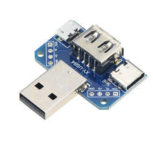 Conector usb macho para fêmea, adaptador de placa de conector dc 5v 4 em 1 usb para micro para tipo c 4p 2.54mm, conector usb, 1 peça 2024 - compre barato