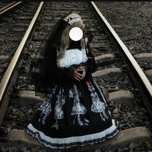 Lolita vestido retro escuro japonês, conjunto de vestido de cami de cintura alta vitoriano vestido kawaii menina gótico lolita op loli princesa 2024 - compre barato