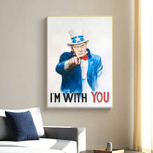 Carteles de TRUMP I'm With You, divertido presidente, impresión en lienzo, pinturas, arte de pared, imágenes modulares para sala de estar, decoración del hogar 2024 - compra barato