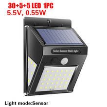Luz Solar led para exteriores, lámpara de pared con Sensor de movimiento PIR, impermeable, energía Solar para jardín, calle, 30-250led 2024 - compra barato