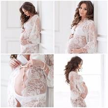 Платья для фотографий для беременных белые кружевные ресницы кружевное платье для беременных кардиган Предпочтительная одежда для сна 2024 - купить недорого