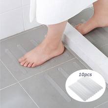 10pcs adesivos antiderrapantes tiras de chuveiro piso fita de segurança autoadesiva tapete impermeável para cozinha banheiro escadas 20x2cm 2024 - compre barato