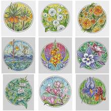 Round flower 2 patterns counted 11CT 14CT 18CT DIY Cross Stitch Sets Chinese Cross-stitch Kits Embroidery Needlework 2024 - buy cheap