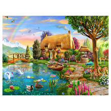 5D Diy Diamond Painting Swan Cross Stitch Full Square Round Embroidery Lakeside Landscape Mosaic Picture By NumbersZP-4322 2024 - buy cheap