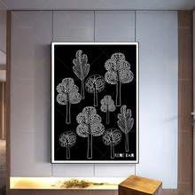 Tree Illustrations, Black White Poster, Modern  Tree Design, Home Decoration Living,  Abstract Wall Art,Painting Canvas Prints 2024 - buy cheap