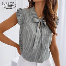 Sexy Tops Blouse Short Sleeve Shirt Summer Bow Lace Up Polka Dot Female Ruffle Pullover Vintage Blusa Muyogrt Shirt Womens 13327 2024 - buy cheap