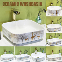 Nordic Countertop Washbasin Ceramic Bathroom Sink Lavatory Sink For Toilet Simple Mixed Faucet Shampoo Basin Matching Set Drain 2024 - buy cheap