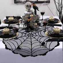 OurWarm Halloween Decoration Cobweb Lace Table Cover Round Tablecloth Haunted House Horror Props  Fireplace Mantle Scarf Cover 2024 - buy cheap