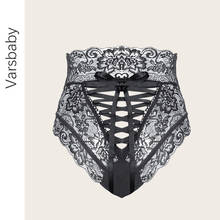 Varsbaby-ropa interior sexy de encaje floral de tiro alto, bragas íntimas huecas frontales, cómodas, S, M, L, XL 2024 - compra barato