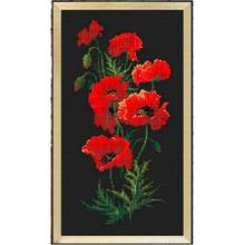 Red poppy flowers cross stitch package plant sets aida 18ct 14ct 11ct black cloth people kit embroidery DIY handmade needlework 2024 - buy cheap