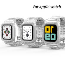 Ремешок силиконовый для Apple Watch Band 44 мм 40 мм 42 мм 38 мм, спортивный браслет для iwatch 5 4 3 2, аксессуары для Apple Watch 4 2024 - купить недорого