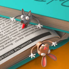 Marcapáginas con dibujos animados en 3D para niños, accesorio de PVC con diseño de gato, hámster, ratón y gato, artículo de lectura, regalo creativo, papelería, novedad 2024 - compra barato