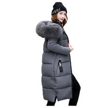Hooded Fur Collar Winter Down Coat Jacket Long Warm Women Casaco Feminino Abrigos Mujer Invierno Padded Parkas Outwear Coats 2024 - buy cheap
