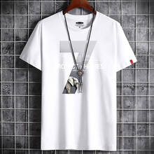 2021 Brand New Cotton Oversized Men's T-shirt Short-sleeve Summer Man T shirt Hip hop tshirts For Men Tops Tee Male Streetwear 2024 - buy cheap