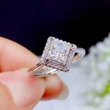 Ювелирные изделия CoLife 1ct D цветное моиссанитовое кольцо с GRA сертификатом 5,5 мм квадратное моиссанитовое серебряное кольцо принцессы для помолвки 2024 - купить недорого