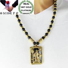 MHXFC Wholesale European Fashion Man Male Party Wedding Gift Dragon Phoenix Rectangle Opal Real 18KT Gold Pendant Necklace NL164 2024 - buy cheap