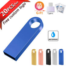 20pcs/lot USB2.0 Free Logo Flash Drive metal pen drive 64GB 8GB 16GB 32GB 128GB memory stick flash card u disk pendrive for Gift 2024 - buy cheap
