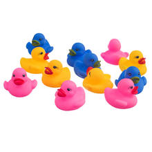 12x Multi-Color Baby Kids Bath Bathing Duck Funny Rubber Squeaky Duck Toy 2024 - buy cheap