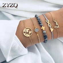 ZYZQ-pulsera de Metal con cuentas para mujer, brazalete de decoración con personalidad, accesorios elegantes, Vintage, venta al por mayor 2024 - compra barato