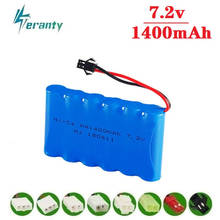 Bateria recarregável de 7.2v e 1400mah nicd, bateria recarregável para brinquedos rc, tanques de carro, trens, robô, pistola de barco ni-cd, aa, 700mah e 7.2v 2024 - compre barato