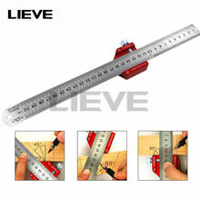 300mm Stainless Steel Straight Ruler With Locking Stop Line Locator for Woodworking Measuring Tool 2024 - buy cheap