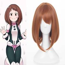 Morematch Ochako Uraraka Wig Boku No Hero Academia Cosplay Wig Synthetic Red Short Anime My Hero Academia Cosplay Ochaco Uraraka 2024 - buy cheap