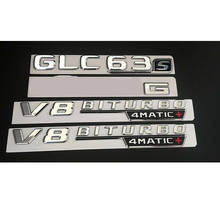 Cromo GLC63s para emblema AMG V8 BITURBO 4matic + Fender insignias 2024 - compra barato