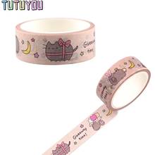 Pc507 gato bonito dos desenhos animados washi fitas scrapbooking diy decorativo criativo kawaii mascaramento fitas 2024 - compre barato