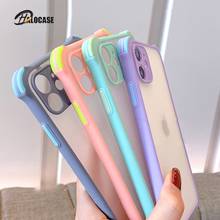 Phone Case For iPhone 6 6S 7 8 Plus 11 12 Mini X XS XR SE PRO MAX 2020 Shockproof Anti-Fall Matte Transparent Candy Color Cover 2024 - buy cheap