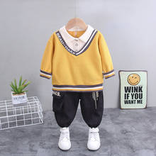 Baby boy clothes spring and autumn fashion lapel knitted sweater sports suit baby casual suit suit for boys children's clothes 2024 - buy cheap