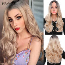 24INCH/60CM Long Wavy Ombre Blonde Hair Wigs Middle Part Synthetic Wigs for Women Natural Cosplay Heat Resistant Wigs Daily Use 2024 - buy cheap