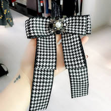 Korean Fabric Bow Tie Brooch Crystal Rhinestone Necktie Shirt Dress Collor Pins Vintage Jewelry Broochees for Women Accessories 2024 - buy cheap
