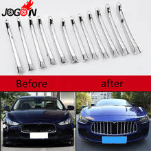 12pcs Front Central Grille Grill Molding Cover For Maserati Ghibli 2014-2017  Trim Bezel Accessories Bright Silver 2024 - buy cheap