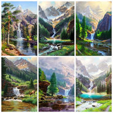 Huacan 5d DIY Diamond Painting Mosaic Mountain Landscape Kit Full Square Diamond Embroidery Spring Home Decoration 2024 - buy cheap