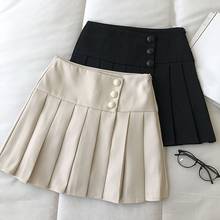 Women Harajuku High Waist Skirts Fashion Solid Pleated A-Line Skirt Slim Mini Sweet Kawaii Skirt Summer Ladies Skirts Female 2024 - buy cheap