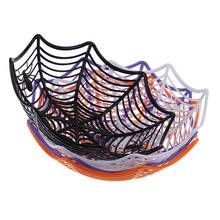 Halloween doces cesta aranha web preto laranja tigela caixa de doces de plástico decoração 2024 - compre barato