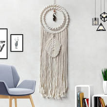 Nordic Style Macrame Wall Hanging Tapestry Ornaments Hand Woven Peacocks Leaf Tassel Dreamcatcher Dream Catchers Home Decoration 2024 - buy cheap