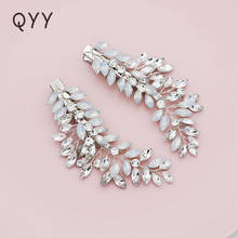 QYY Austrian Crystal Handmade Hairpin Fashion Newest Wedding Hair Clips Leaves Crystal Wedding Hair Pins 2024 - buy cheap