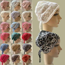 Full Cover Head Inner Cap Flower Lace Muslim Headscarf Islamic Headwear Underscarf Beanie Thin Indian Hat Women Turban Hijab 2024 - buy cheap