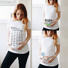Women T-shirt Soft Tops Pregnancy Casual Short Sleeve Maternity T Shirt Clothes Baby Is Coming Ladies Summer Pregnant Shirts 2024 - buy cheap