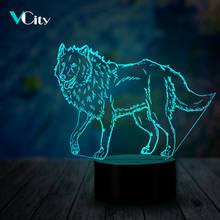 VCity Modern 3D Wolf Night Light USB LED Luminaria Animal 7 Colors Changing Lighting Birthday Holiday Cifts For Childrens Lovers 2024 - buy cheap