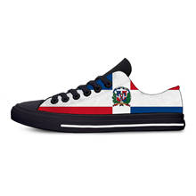 República dominicana bandeira patriótica moda novidade sapatos de pano casuais baixo topo leve respirável impressão 3d das sapatilhas das mulheres dos homens 2024 - compre barato