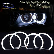 1 set white+yellow Cotton light angel eyes halo ring kits for BMW E36 E38 E39 E46 Sedan Coupe Touring Cabrio projector 4x131mm 2024 - buy cheap