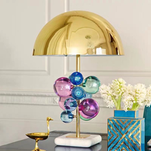 Lámpara de mesa LED de cristal posmoderna para dormitorio, mesita de noche de lujo para sala de estar, luz de mármol de Metal dorado 2024 - compra barato
