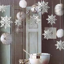 6Pcs Frozen Party Supplies Silver Snowflake Shape Paper Garland Christmas Wedding Decoration Scene New Year Decor SPA115 2024 - buy cheap