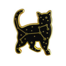 Black Celestial Cat Badge Zodiac Starry Night Enamel Pin Inspired by the now Defunct Felis Constellation Perfect for stargazers 2024 - buy cheap