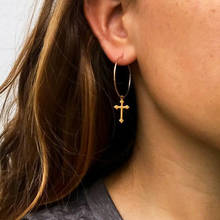 Vintage Religious Style Round Circle Cross Dangle Earrings for Women Hollow Geometric Drop Earrings Fashion Ear Jewelry YN973 2024 - buy cheap