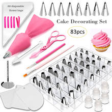 SHENHONG 83Pcs Dessert Cake Decorating Tools Icing Piping Tips Confectionery Baking Scraper Pastry Nozzles Converter Cream Bag 2024 - buy cheap